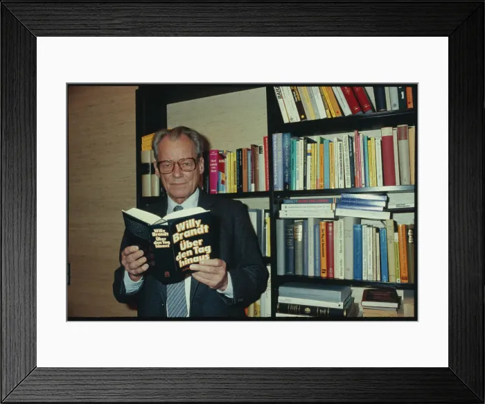 Framed Print : Willy Brandt Reading Book Framed Print : Willy Brandt Reading Book