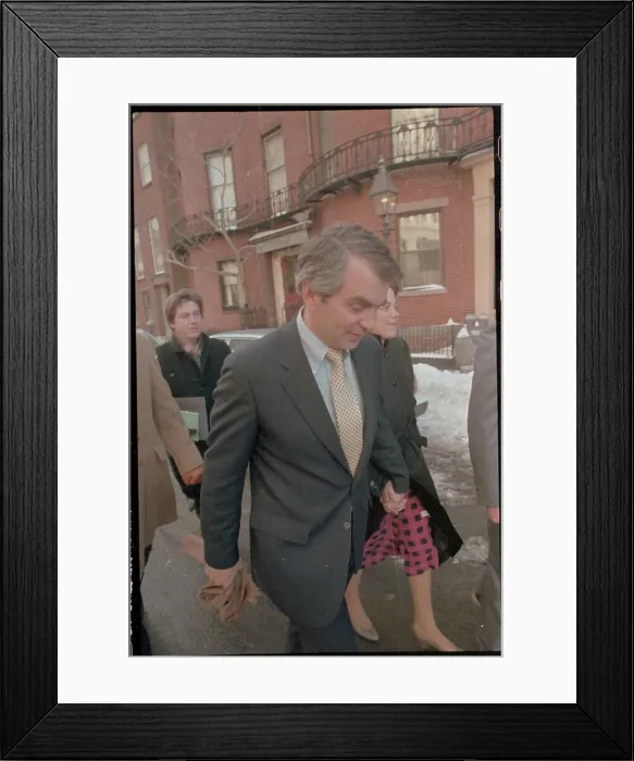 Framed Print : Paul Tsongas Walking with Wife Framed Print : Paul Tsongas Walking with Wife