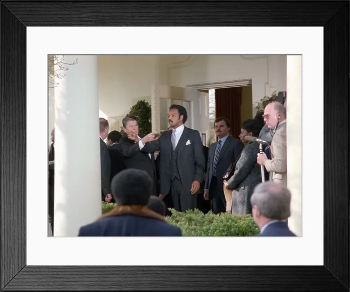 Framed Print : Reagan and Jesse Jackson Pointing Fingers Framed Print : Reagan and Jesse Jackson Pointing Fingers
