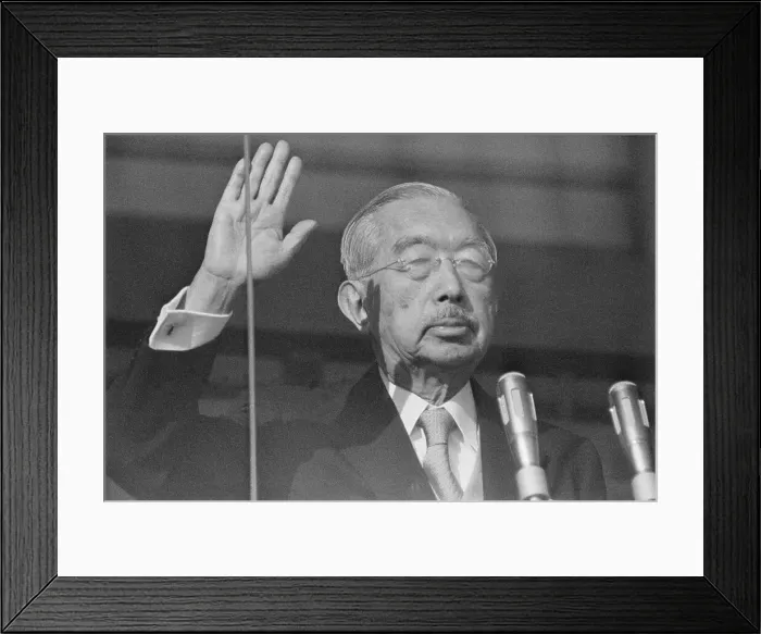 Framed Print : Emperor Hirohito Raising His Hand Framed Print : Emperor Hirohito Raising His Hand