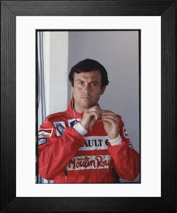 Framed Print : Car Racer Patrick Tambay Adjusting His Uniform Framed Print : Car Racer Patrick Tambay Adjusting His Uniform