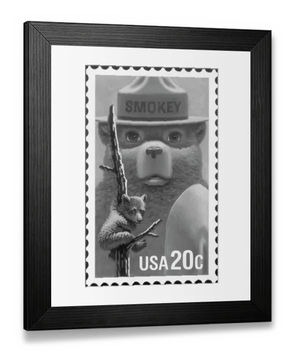 Framed Print : Superimposed Bear Images Advertising Forest Fires Framed Print : Superimposed Bear Images Advertising Forest Fires