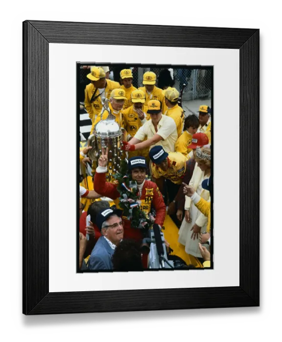Framed Print : Rick Mears Giving Peace Sign Framed Print : Rick Mears Giving Peace Sign