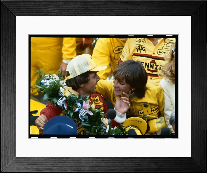 Framed Print : Rick Mears with Woman After Indy 500 Framed Print : Rick Mears with Woman After Indy 500