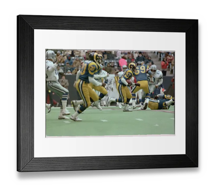 Framed Print : Leroy Irving Taking Pass from Danny White Framed Print : Leroy Irving Taking Pass from Danny White
