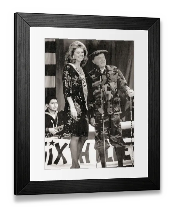 Framed Print : Bob Hope with Miss USA Julie Hayek Framed Print : Bob Hope with Miss USA Julie Hayek