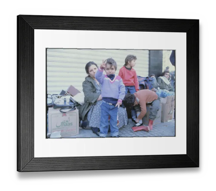 Framed Print : PLO Soldier with Infant During Tripoli Transport Framed Print : PLO Soldier with Infant During Tripoli Transport