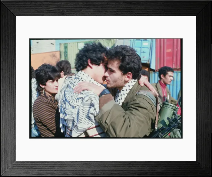 Framed Print : Soldier Embracing at Another Tripoli Transport Station Framed Print : Soldier Embracing at Another Tripoli Transport Station