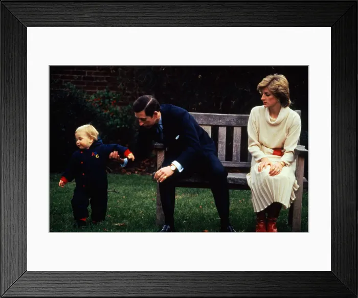 Framed Print : Portrait of Prince and Princess of Wales with Their Son Prince William
