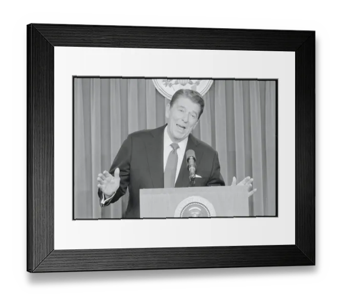 Framed Print : Reagan at White House Press Conference Framed Print : Reagan at White House Press Conference