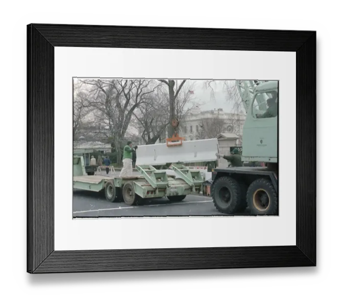 Framed Print : Barriers Blocking White House Entrance Framed Print : Barriers Blocking White House Entrance