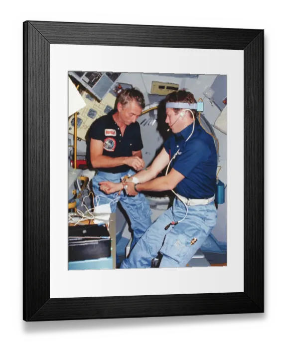 Framed Print : Astronauts Drawing Blood Framed Print : Astronauts Drawing Blood