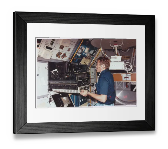 Framed Print : Byron K. Lichentenberg Operating Equipment for Space Module Experiment Framed Print : Byron K. Lichentenberg Operating Equipment for Space Module Experiment
