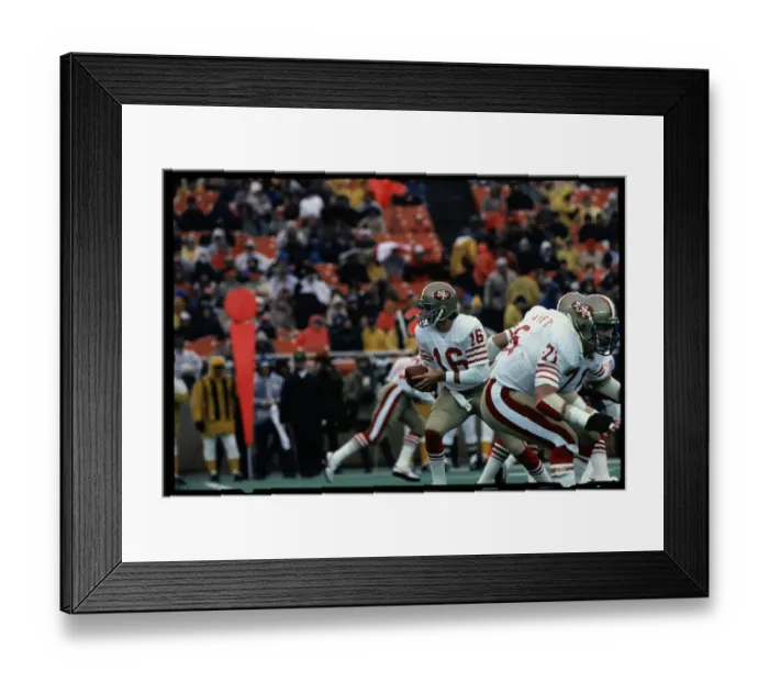 Framed Print : Joe Montana Runs With Football During Game Framed Print : Joe Montana Runs With Football During Game