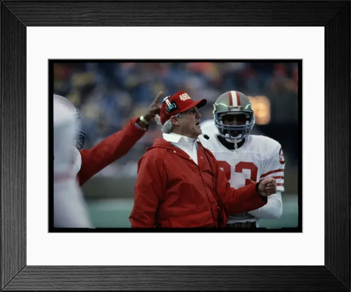Framed Print : Bill Walsh Talking to Member of San Francisco 49ers Framed Print : Bill Walsh Talking to Member of San Francisco 49ers