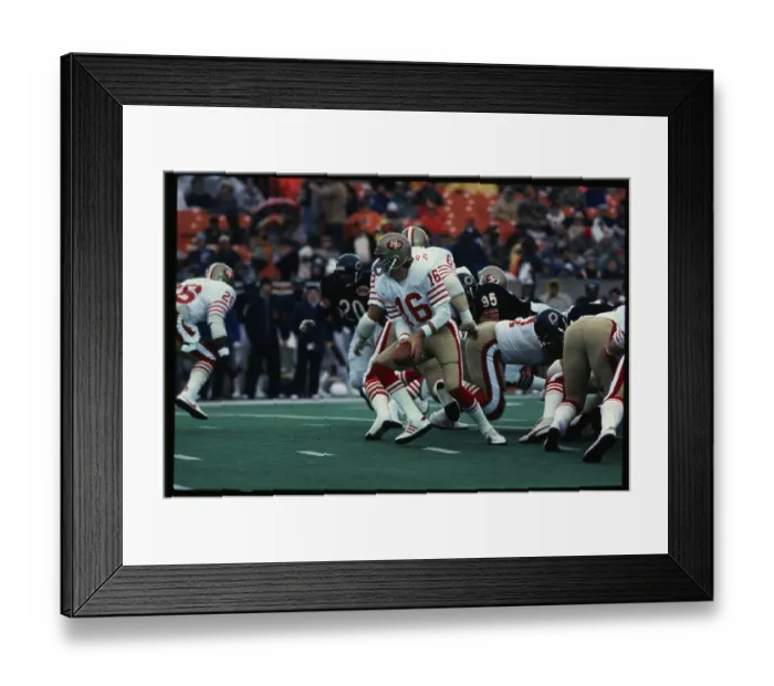 Framed Print : Joe Montana With Football in Game Framed Print : Joe Montana With Football in Game