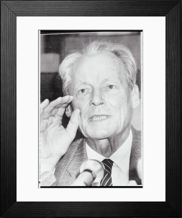Framed Print : Willy Brandt Holding Press Conference Framed Print : Willy Brandt Holding Press Conference