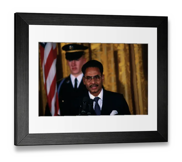 Framed Print : Hossain Muhammad Ershad Speaking into Microphones Framed Print : Hossain Muhammad Ershad Speaking into Microphones