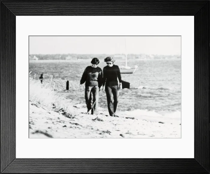 Framed Print : Jackie Kennedy at the Kennedy Compound With a Friend Framed Print : Jackie Kennedy at the Kennedy Compound With a Friend