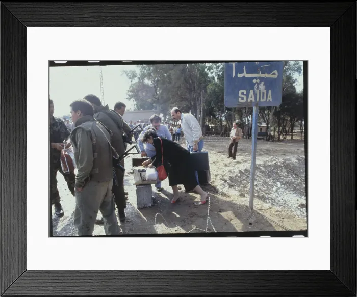 Framed Print : Israelis Searching Lebanese Residents