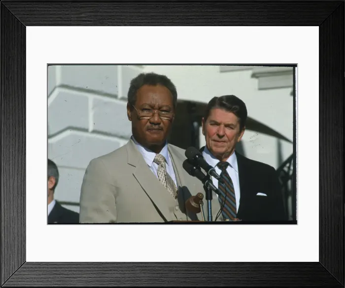 Framed Print : Ronald Reagan and Jaafar Numeiry Framed Print : Ronald Reagan and Jaafar Numeiry
