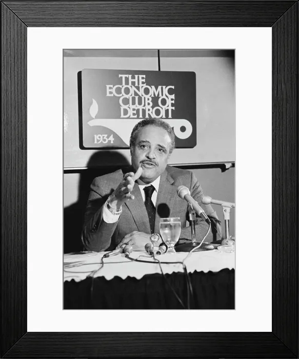 Framed Print : Benjamin Hooks Seated Talking At Press C Framed Print : Benjamin Hooks Seated Talking At Press C