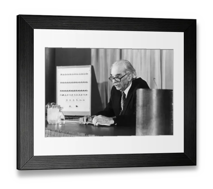 Framed Print : John Atanasoff at a Press Conference Framed Print : John Atanasoff at a Press Conference