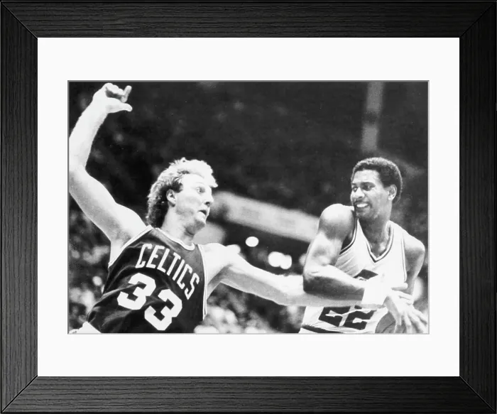 Framed Print : John Drew (22) of the Utah Jazz strips the ball away from Celtics Larry Bird (33) Framed Print : John Drew (22) of the Utah Jazz strips the ball away from Celtics Larry Bird (33)