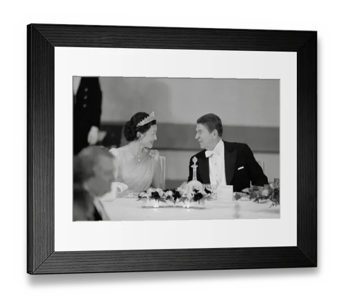 Framed Print : President Reagan Speaking with Princess Michiko Framed Print : President Reagan Speaking with Princess Michiko