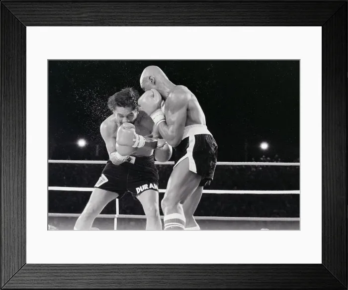 Framed Print : Boxer Hagler Punching Duran in Bout Framed Print : Boxer Hagler Punching Duran in Bout