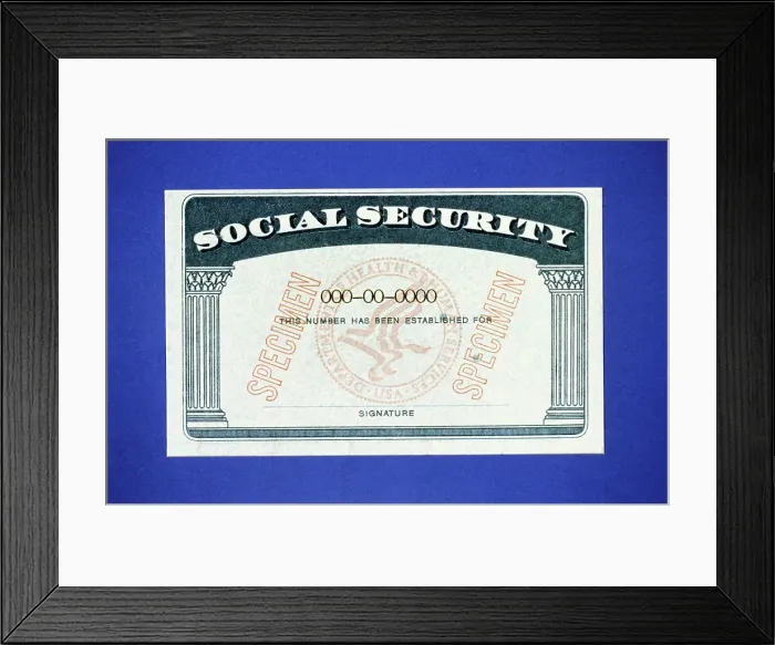 Framed Print : American Social Security Card Framed Print : American Social Security Card