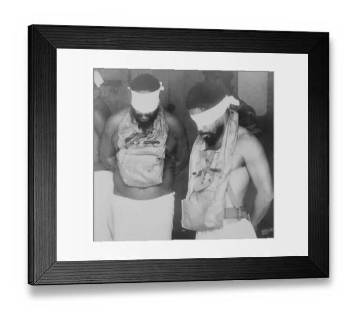 Framed Print : Bernard Coard and Hudson Austin Blindfolded Framed Print : Bernard Coard and Hudson Austin Blindfolded