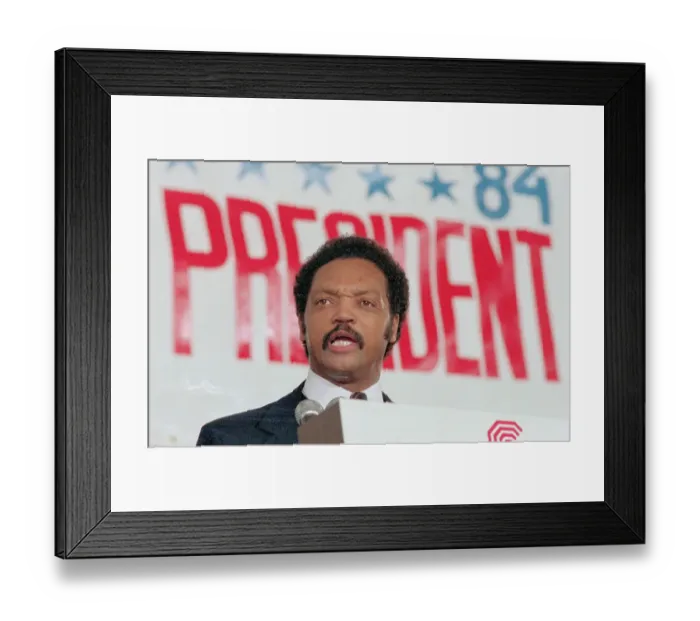 Framed Print : African American Activist Jesse Jackson Speaking at Podium Framed Print : African American Activist Jesse Jackson Speaking at Podium