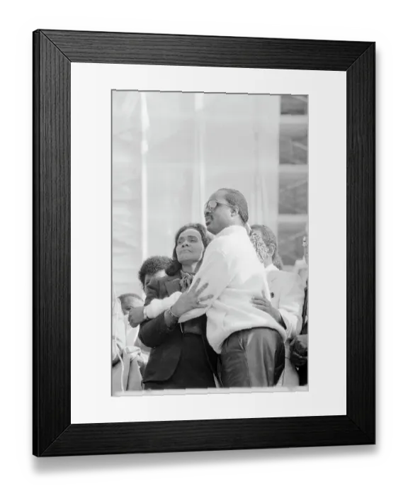 Framed Print : Stevie Wonder Embracing Coretta King Framed Print : Stevie Wonder Embracing Coretta King