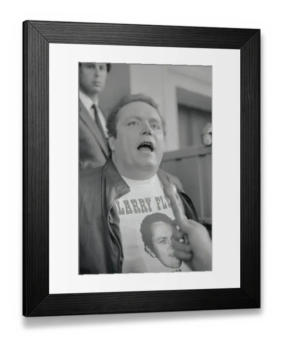 Framed Print : Larry Flynt Wearing T Shirt Bearing His Name Framed Print : Larry Flynt Wearing T Shirt Bearing His Name