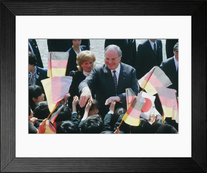 Framed Print : Helmut Kohl with Crowd