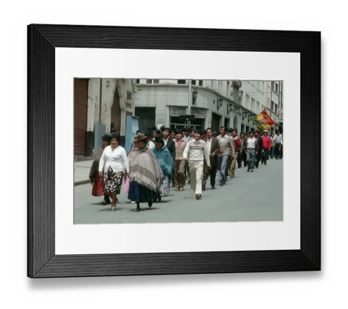 Framed Print : Bolivian Peasants Participate in Protest Framed Print : Bolivian Peasants Participate in Protest