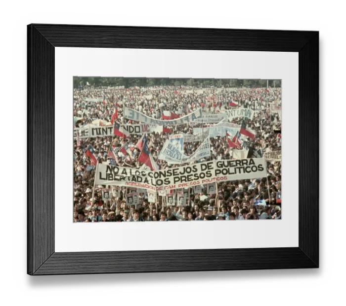 Framed Print : Largest Anti-Pinochet Rally in Chile Framed Print : Largest Anti-Pinochet Rally in Chile
