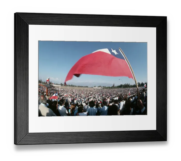 Framed Print : Anti-Pinochet Rally in Chile Framed Print : Anti-Pinochet Rally in Chile