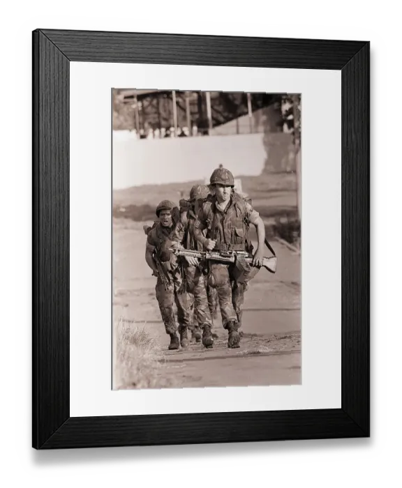 Framed Print : Marines Marching on Patrol Framed Print : Marines Marching on Patrol