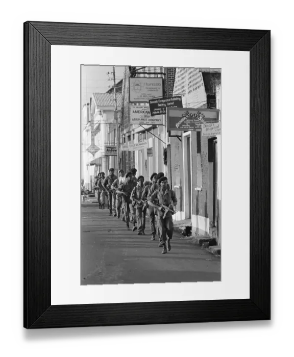 Framed Print : Multi-National Forces Patrolling in Grenada Framed Print : Multi-National Forces Patrolling in Grenada
