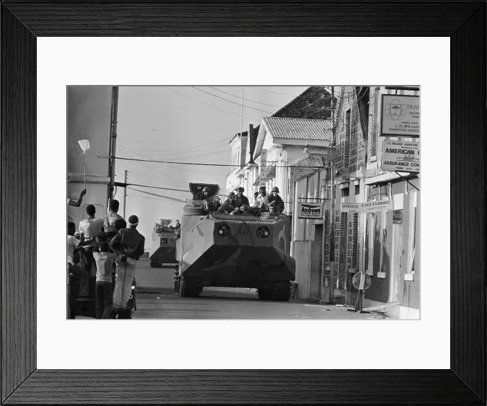 Framed Print : US Personnel Carrier in Grenada Framed Print : US Personnel Carrier in Grenada