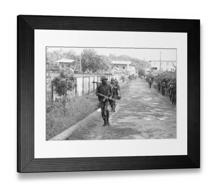 Framed Print : US Marines Invading Grenada Framed Print : US Marines Invading Grenada