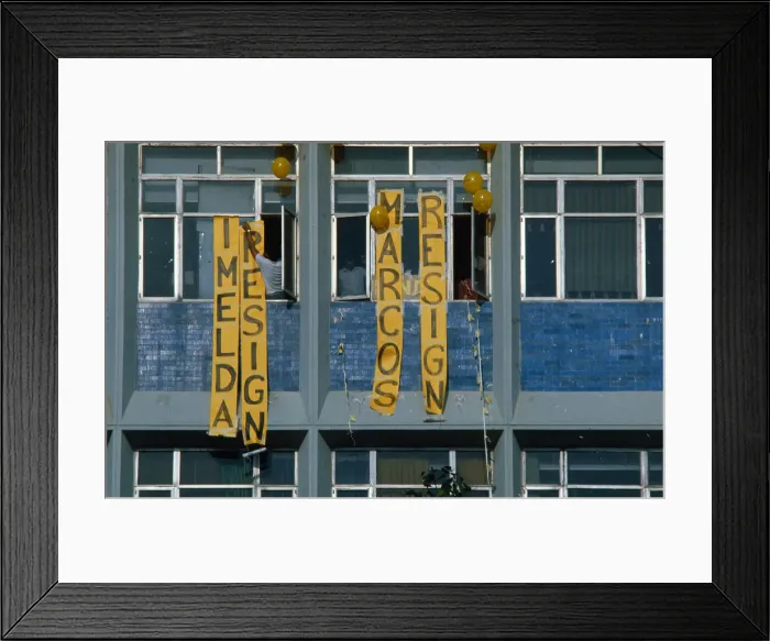 Framed Print : Anti-Marcos Regime Signs Framed Print : Anti-Marcos Regime Signs
