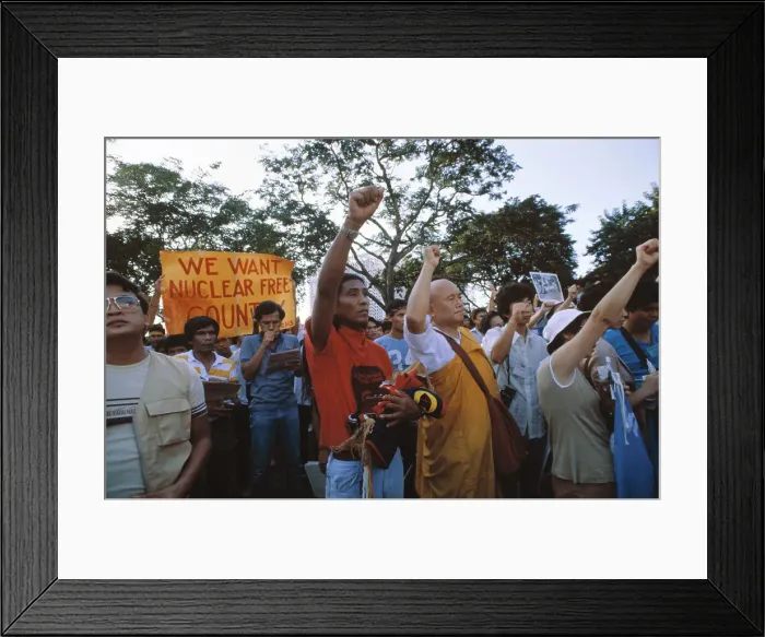 Framed Print : Demonstrators Raising Fists