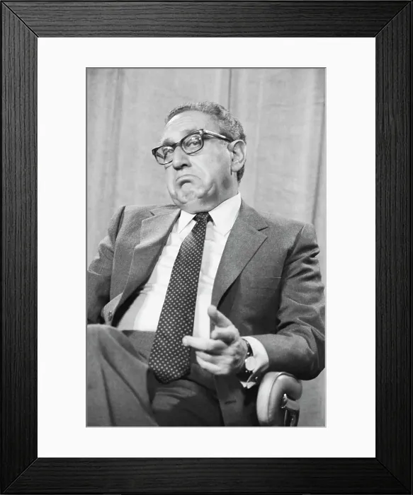 Framed Print : Henry Kissinger Appears On Television Framed Print : Henry Kissinger Appears On Television