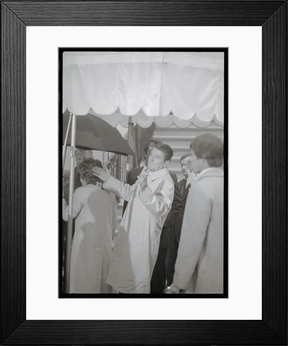 Framed Print : Ronald Reagan Talking to Reporters Framed Print : Ronald Reagan Talking to Reporters