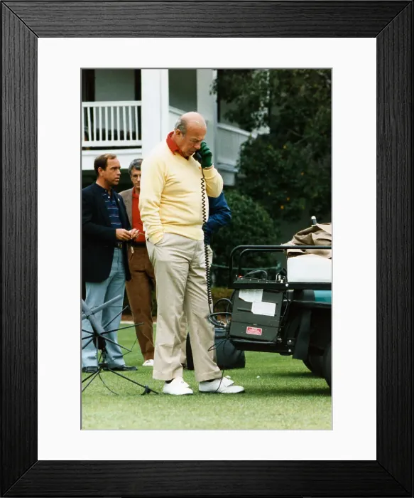 Framed Print : George Shultz Talking on Telephone Framed Print : George Shultz Talking on Telephone
