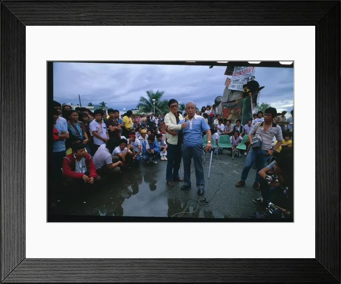 Framed Print : Lorenzo Tanada Addressing Rally
