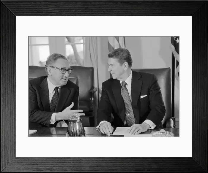 Framed Print : President Reagan Speaking with Henry Kissinger Framed Print : President Reagan Speaking with Henry Kissinger